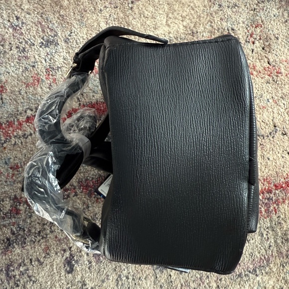 Bebe Mini Black and Gold Backpack with Chain Detail NWT - Picture 5 of 8